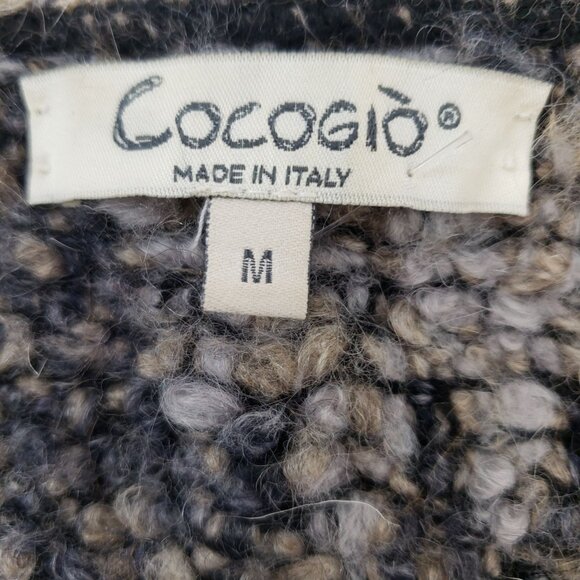 Cocogio Italy Wool Blend Marled Longline Open Cardigan Sweater Size Medium - Picture 3 of 6